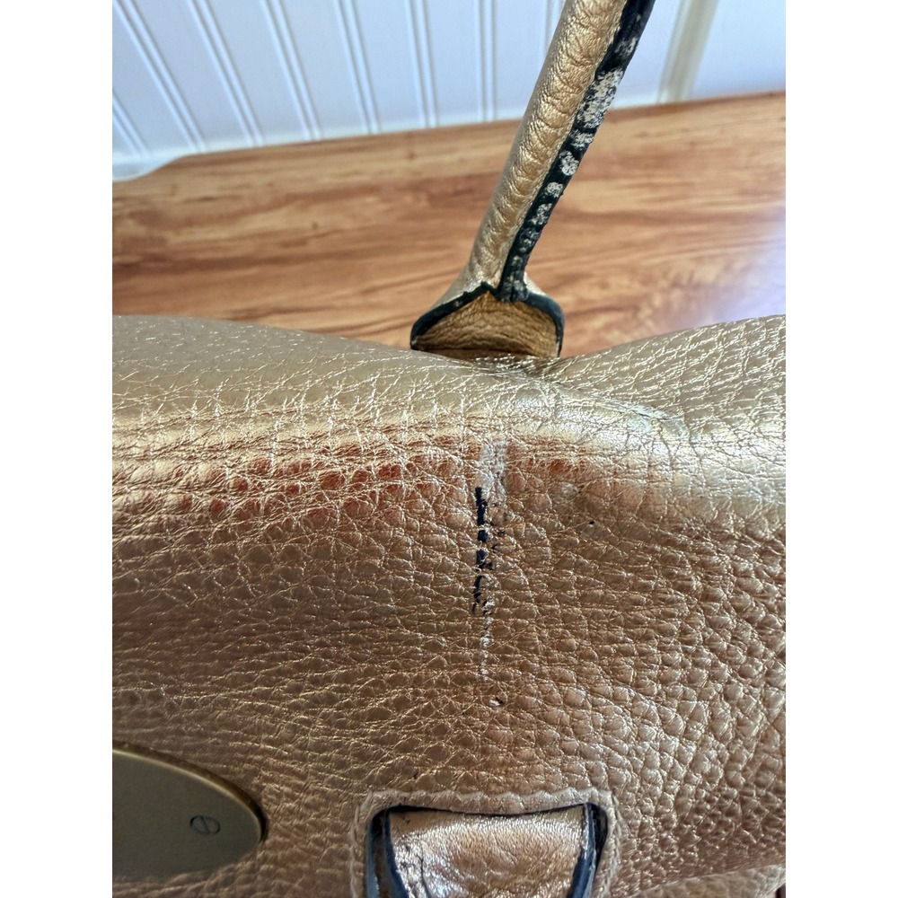 Rare Mulberry Bayswater Metallic Gold Leather Braided Handle Bag Vintage Y2K - Picture 5 of 16